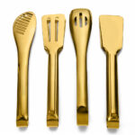 4 Large Golden Tongs